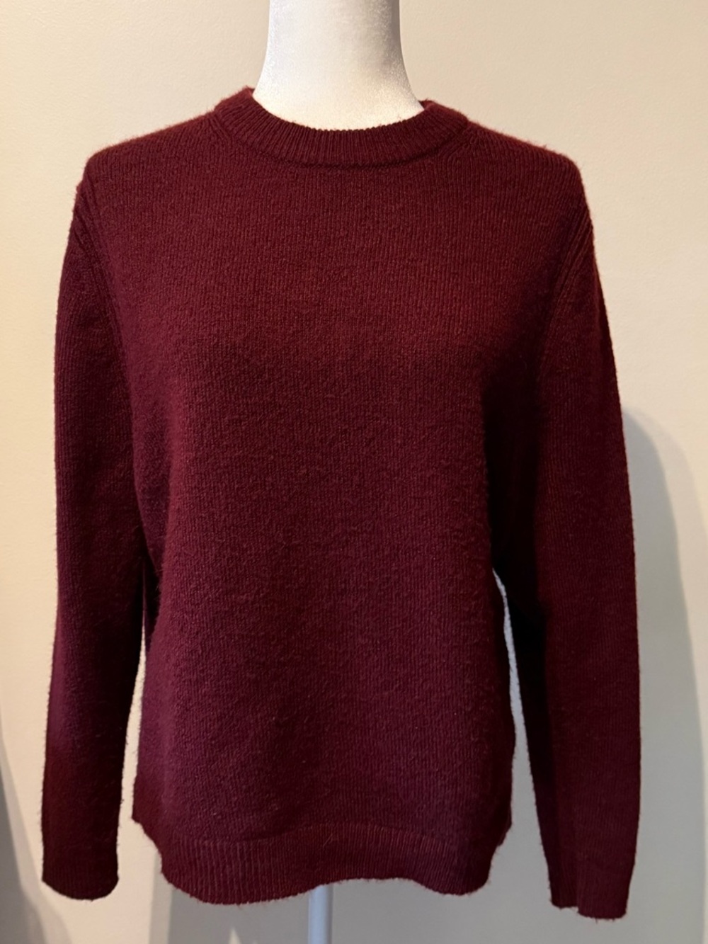 Women's Burgundy Crew Neck Sweater